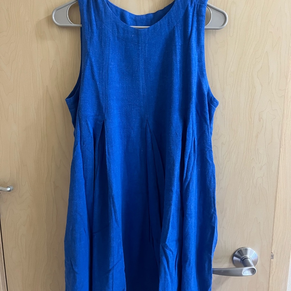 New White Birch Royal Blue Dress